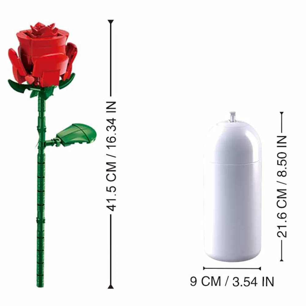 Set de Constructie Flowers, 258 piese, Trandafir Rosu - Sluban — miniatură