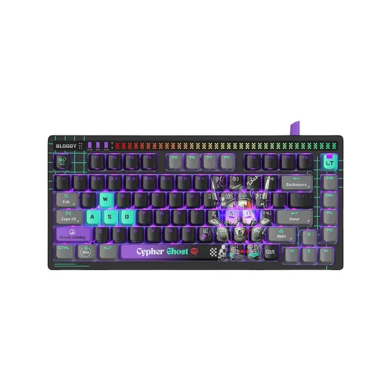 Tastatura gaming Bloody "AT75" Alpha Optical Switch Mechanical Keyboard USB Cypher Ghost, US Layout "AT75 Cypher Ghost" 4711421 001830