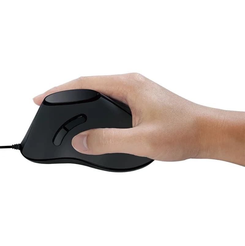 MOUSE Logilink, PC sau NB, cu fir, USB, optic, 1000 dpi, butoane/scroll 5/1, ergonomic, negru, "ID0158" — miniatură