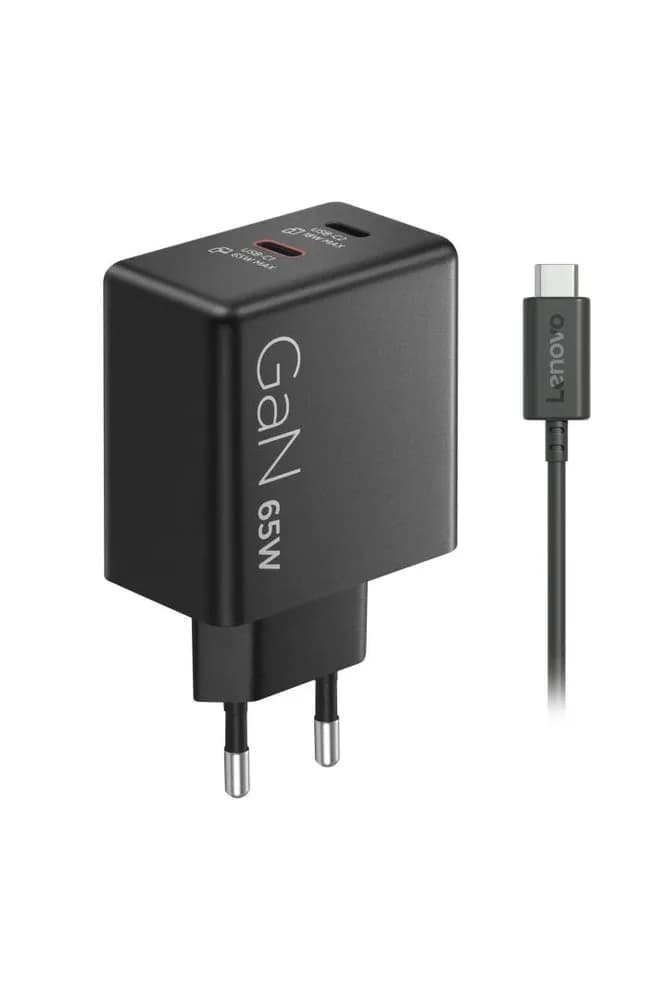 Incarcator laptop Lenovo, 65W, 1, 5m, 2 porturi USB, negru — miniatură