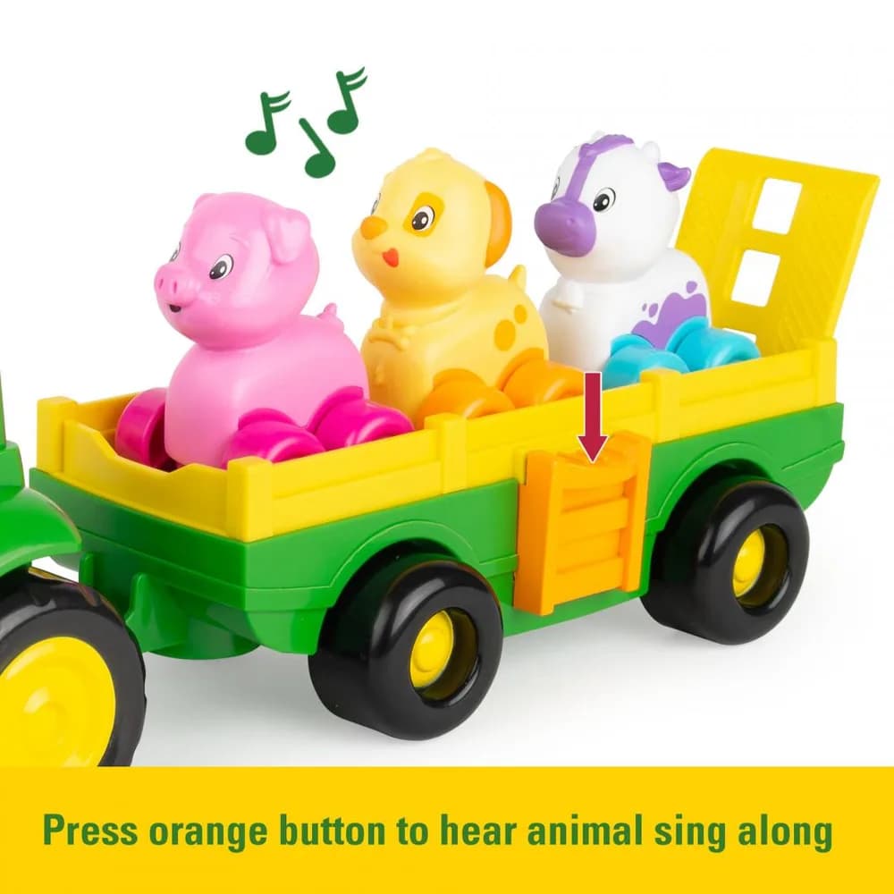 TRACTORAS CU REMORCA, ANIMALUTE SI SUNETE, JOHN DEERE — miniatură