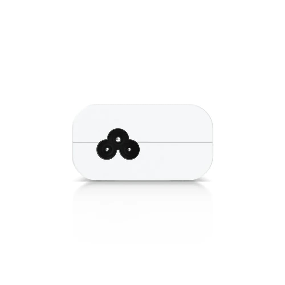 UBIQUITI PoE++ Adapter; Delivers up to 60W of PoE++; Surge, peak pulse, and overcurrent protection; Contains RJ45 data input, AC cable with earth ground, and PoE++ output; LED indicator for status monitoring. "U-POE-PLUS_PLUS-EU" — miniatură