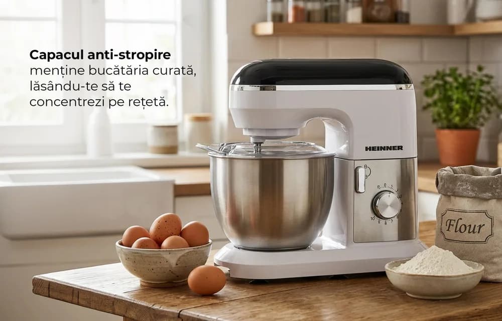 Mixer planetar Heinner GalaxyGourmet HPM-1010WHBK — miniatură
