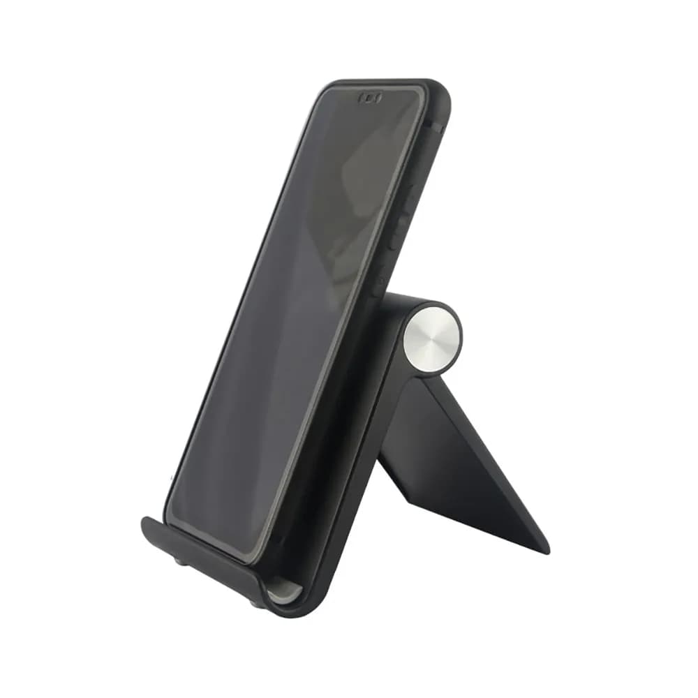 SUPORT telefon SPACER, pliabil, fixare pe birou, universal cu unghi ajustabil, dimensiuni 90 x 70 x 12mm, negru, "SPDH-FLIP-01-BK" — miniatură