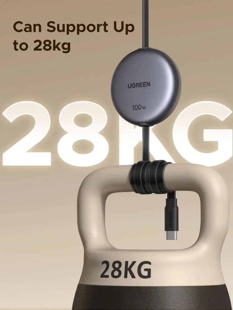 CABLU alimentare si date Ugreen, "L531", Fast Charging Data Cable pt. smartphone, USB Type-C la USB Type-C 100W, retractabil 1m, gri "65905" — miniatură