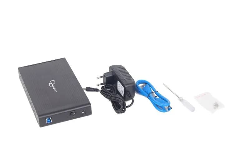 RACK extern GEMBIRD, extern pt. HDD, 3.5 inch, S-ATA, interfata PC USB 3.0, aluminiu, negru, "EE3-U3S-3" — miniatură