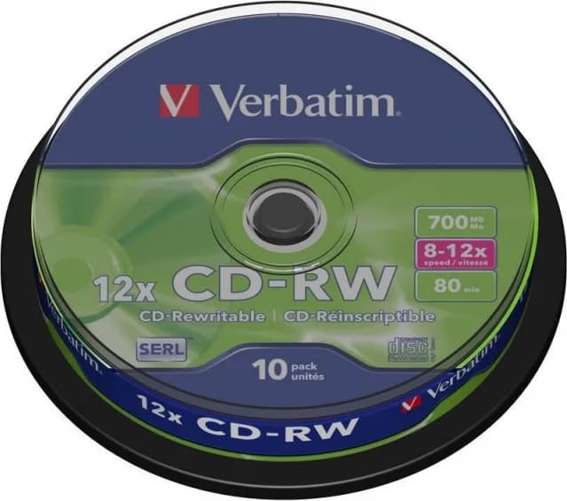 CD-RW VERBATIM 700MB, 80min, viteza 8-12x, 10 buc, spindle, "43480"