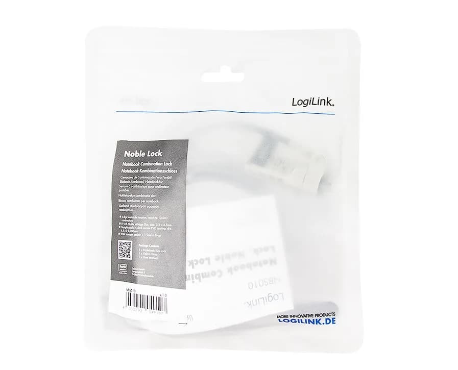 CABLU securitate LOGILINK pt. notebook, slot Wedge (Noble Lock), cifru cu patru discuri, cablu otel, "NBS010" — miniatură