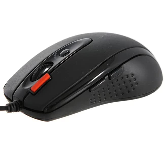 MOUSE A4tech, gaming, cu fir, USB, optic, 2000 dpi, butoane/scroll 6/1, buton selectare viteza, negru, "X-710BK" — miniatură