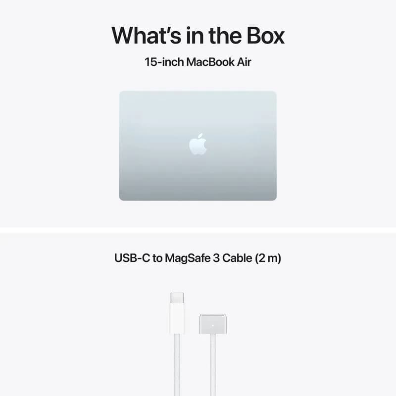 MacBook Air 15.3" Retina/Apple M5 (CPU 10-core, GPU 10-core, NeuralEngine16-core)/24GB/512GB - Sky Blue - US English KB (No Adapter) - 2026 (CTO from MDVQ4RO/A) — miniatură