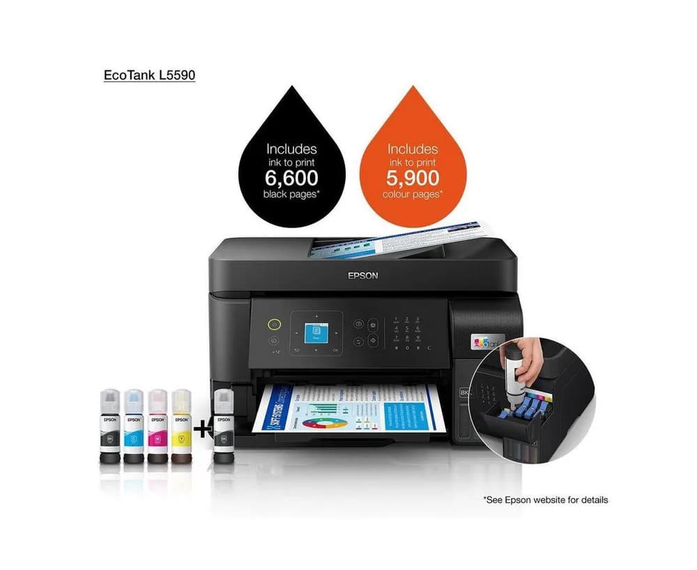 Multifunctional inkjet Epson L5590, CISS, format A4, Color, USB + LAN + Wi-Fi — miniatură