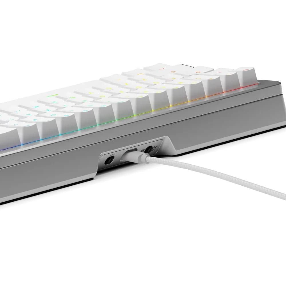 Glorious Tastatura mecanica GMMK 3 PRO 65% Prebuilt, USB-C, Fox Switches, US layout, 66 taste, Gri "GLO-KB-GMMK3-PRO-65-PB-FOX-W-SIL-US" — miniatură
