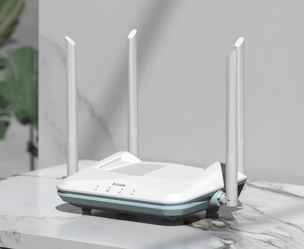 ROUTER D-Link wireless AX1500,1 x WAN Gigabit, 3 porturi LAN Gigabit, 2.4 Ghz/5 Ghz dual band, 4 antene externe, WI-FI 6 "R15" — miniatură