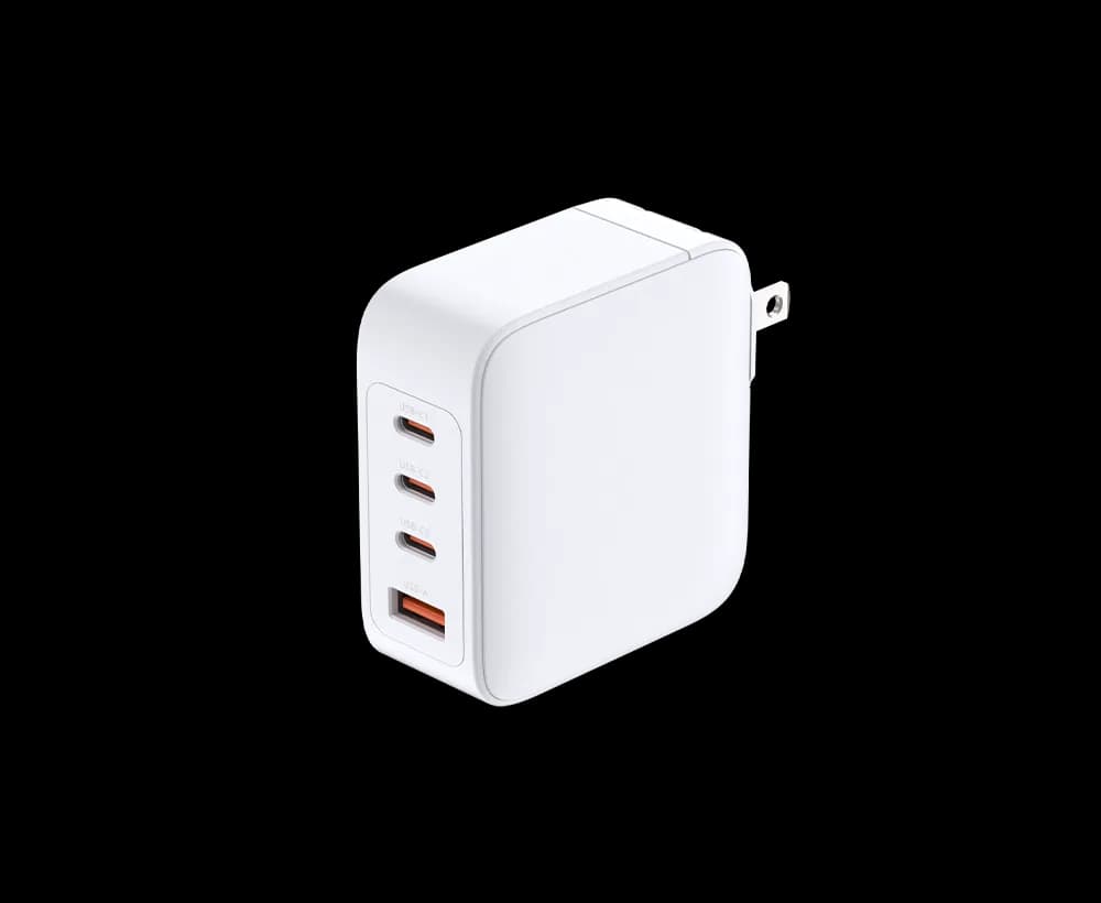 INCARCATOR retea D-Link, Quick Charge GaN PD 3.1 / QC 4.0 140W, 3 x USB Type-C 28.0V@5.0A max, 1 x USB 12.0V@2.5A, alb "DCF-141" — miniatură