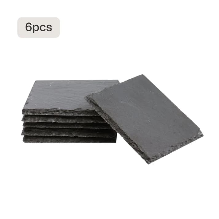 Material pentru gravare laser LaserPecker Stone Slate Coasters Square Black(6 buc) — miniatură