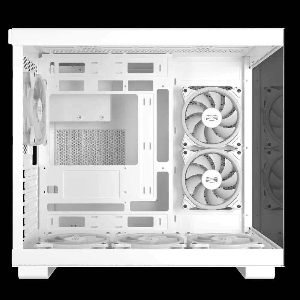 CARCASA PCCOOLER, Middle Tower, ATX, fara sursa, sticla securizata, 6 ventilatoare incluse, iluminare ARGB, negru, USB 3.2 gen 1 x 2, USB Type-C x 2, mic, audio, "C3 T500 ARGB WH" — miniatură