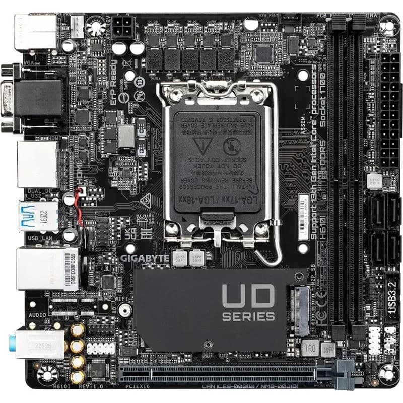 Placa de baza Gigabyte H610I, Socket 1700, DDR5, Mini-ITX — miniatură