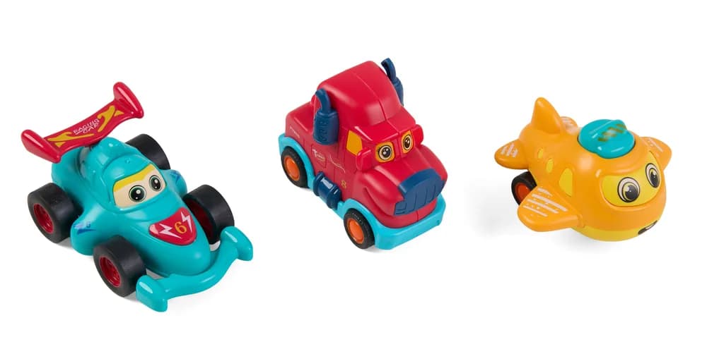 SET 3 VEHICULE ACTIONATE PRIN INERTIE, DIVERSE MODELE SI CULORI, MOMKI — miniatură