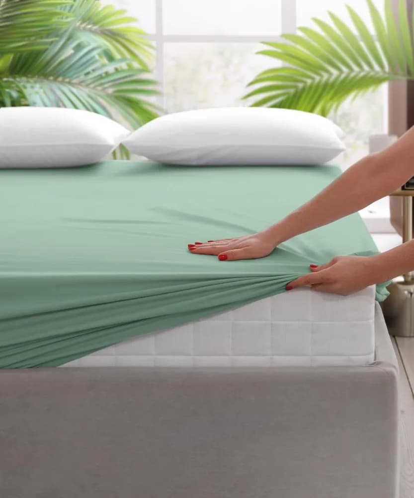 CEARCEAF PAT CU ELASTIC 160X200 CM VERDE — miniatură
