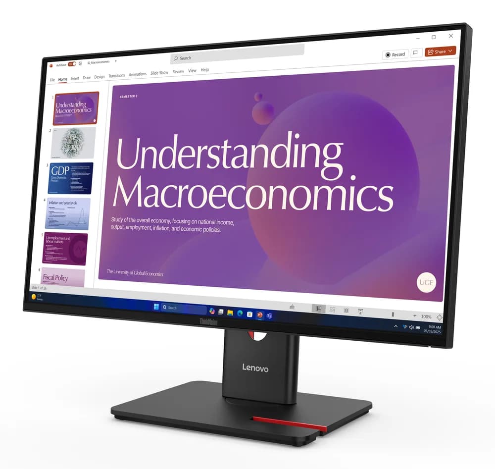 Lenovo Monitor ThinkVision T24D-40 23,8" IPS FHD 4ms 250cd 1500:1 120Hz DaisyChain HUB Speakers Tilt Swivel Lift Pivot "64B9GAT1EU" — miniatură