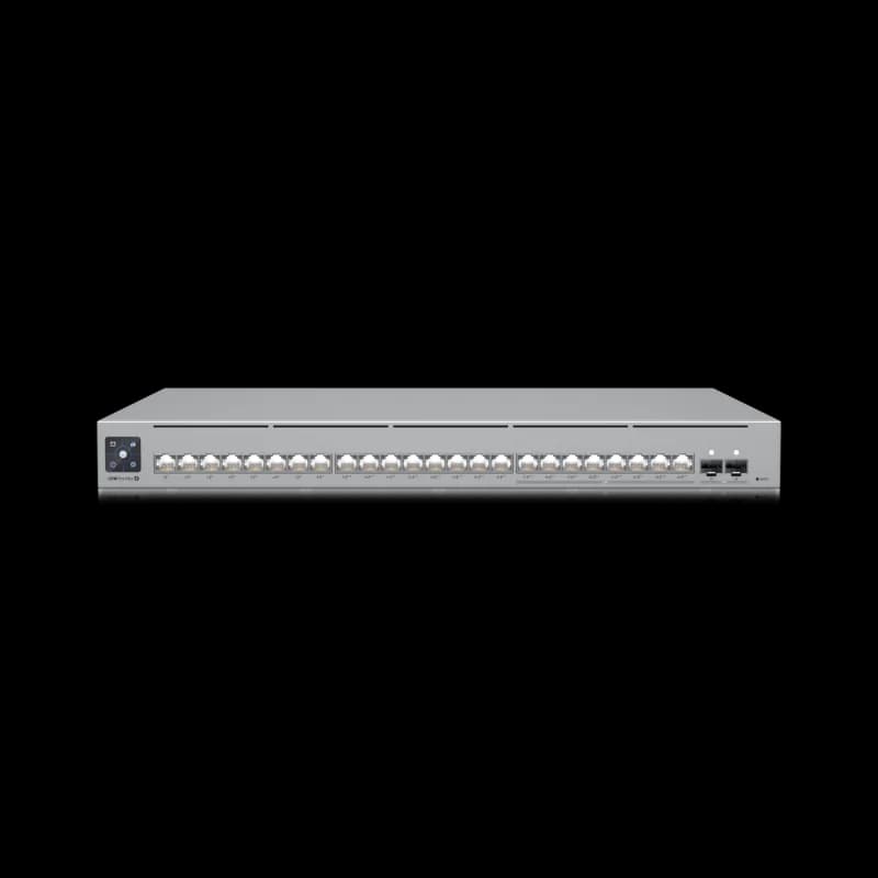 UBIQUITI UNIFI PRO MAX SWITCH 24-PORTPOE, interfata de retea (16) porturi GbE RJ45, (8) porturi 1/2,5 GbE RJ45, (2) porturi 10G SFP+, capacitate comutare 112 Gbps, AC/DC, internă, 450W, PoE disponibil 400W