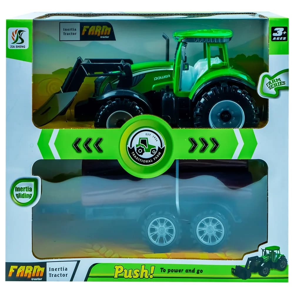 Tractor cu frictiune si remorca lemne — miniatură