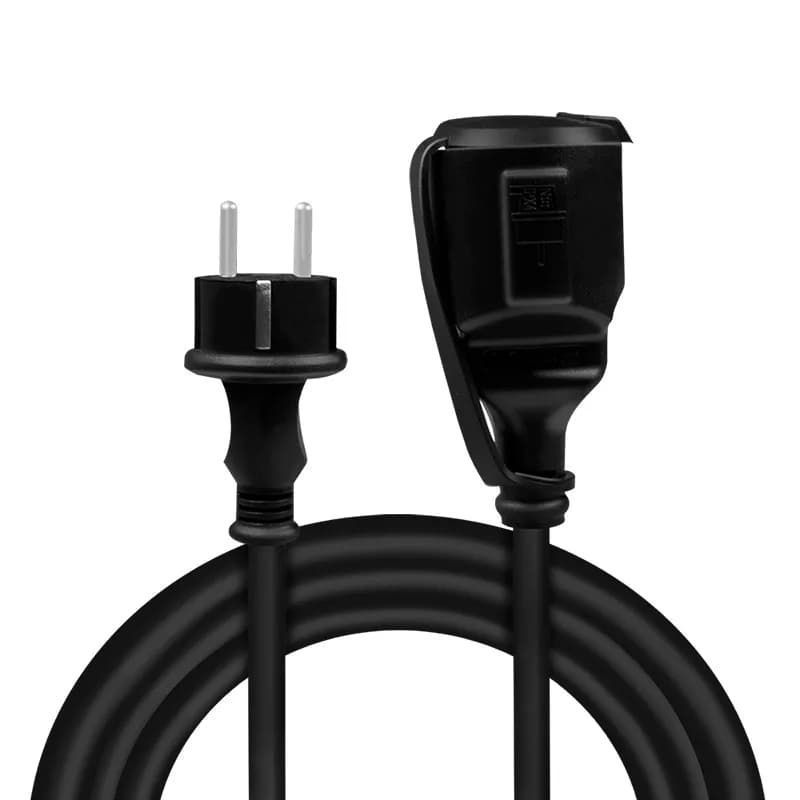 Cablu de alimentare prelungitor, Schuko, 5m, 3x1.5mm2, 250V / 16A, black, Logilink "LPS102" — miniatură