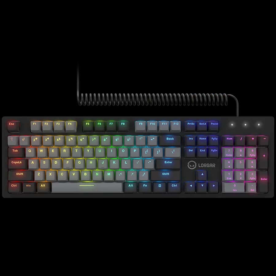 LORGAR Azar 514, Wired mechanical gaming keyboard, RGB backlight, keys number: 104, 50M clicks, linear dream switches, spring cable up to 3.4m, EN layout "LRG-GK514B-US"
