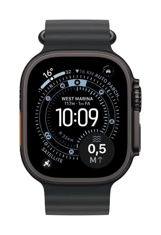 Curea pentru Apple Watch 49mm Black Ocean Band - Black Titanium Finish