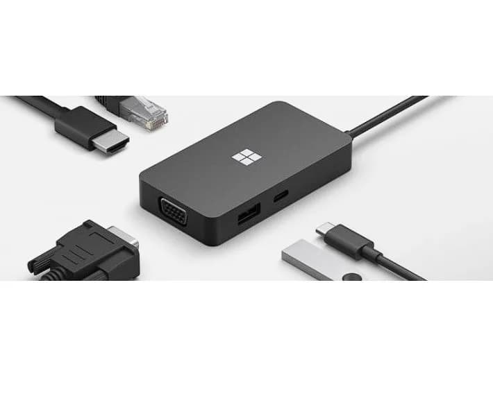 MS Surface USB-C Travel Hub COMM DA/FI/NO/SV Hdwr Black, "1E4-00004" — miniatură