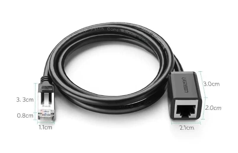 PATCH CORD F/UTP prelungitor Ugreen Cat6, "NW112", fire din cupru, RJ-45 (T) la RJ-45 (M), viteza maxima 1 Gbps, 0.5m, negru "11278" - 6957303882786 — miniatură