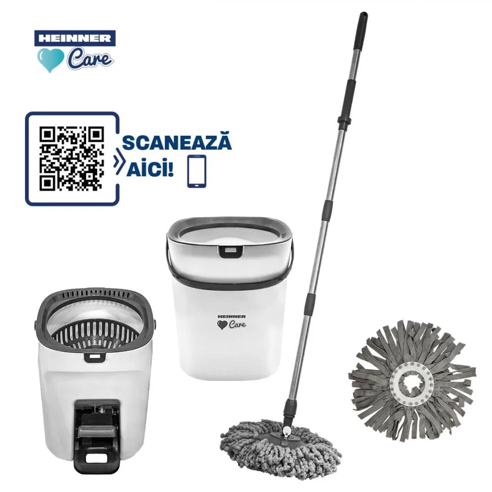 SET CURATENIE CU PEDALA WASH&DRY, CLEAN STEP, GRI — miniatură