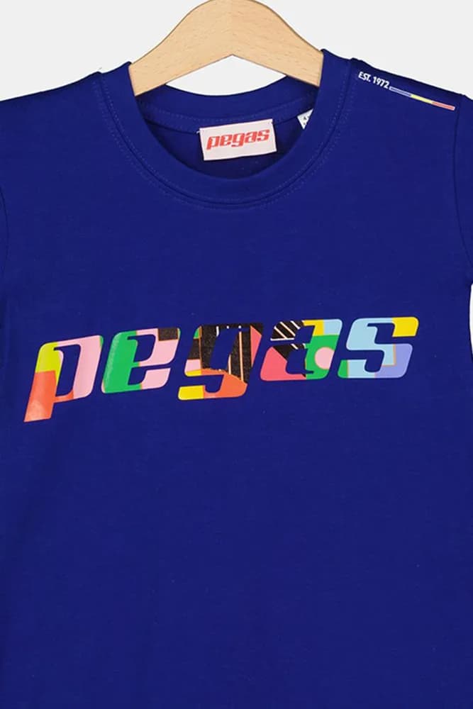 TRICOU LOGO MULTICOLOR COPII ROYAL BLUE-12 — miniatură