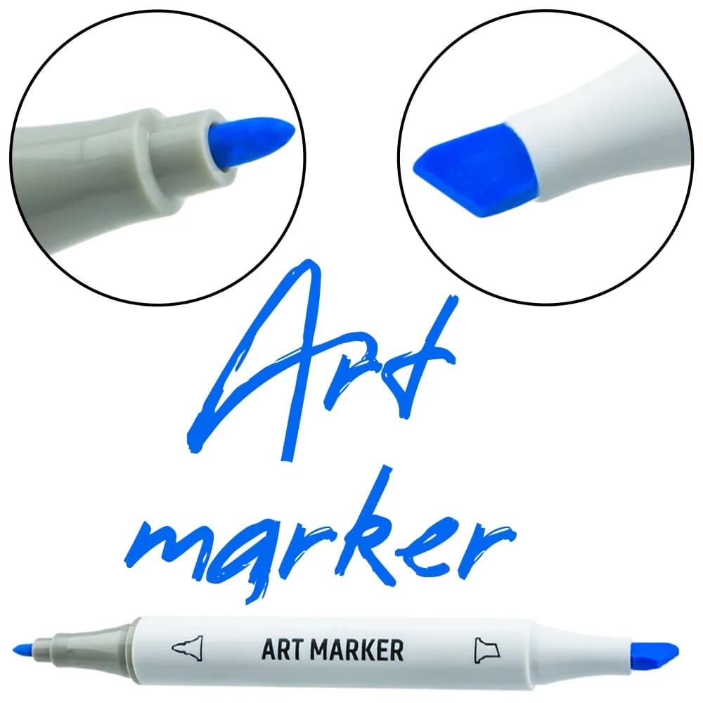 Markere cu 2 capete, 6mm-3mm, 60 cul/set - S-COOL — miniatură