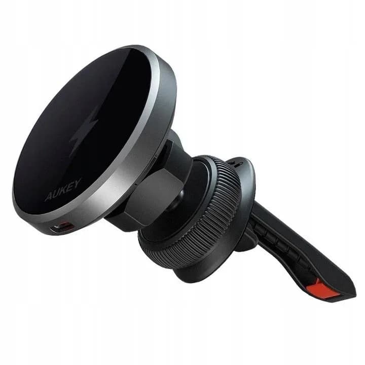Alimentator Smartphone auto Aukey, HD-MC13, 15W, fast charge, suport prindere ventilatie, magnetic, alimentare prin UCB-C, 1 x USB-C, negru, "LLTSN1048332" - 689323787043