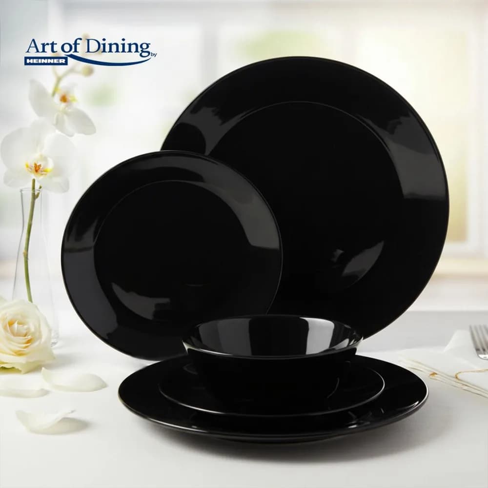 SERVICIU MASA DIN OPAL NEGRU 18 PIESE, CATANIA, ART OF DINING — miniatură