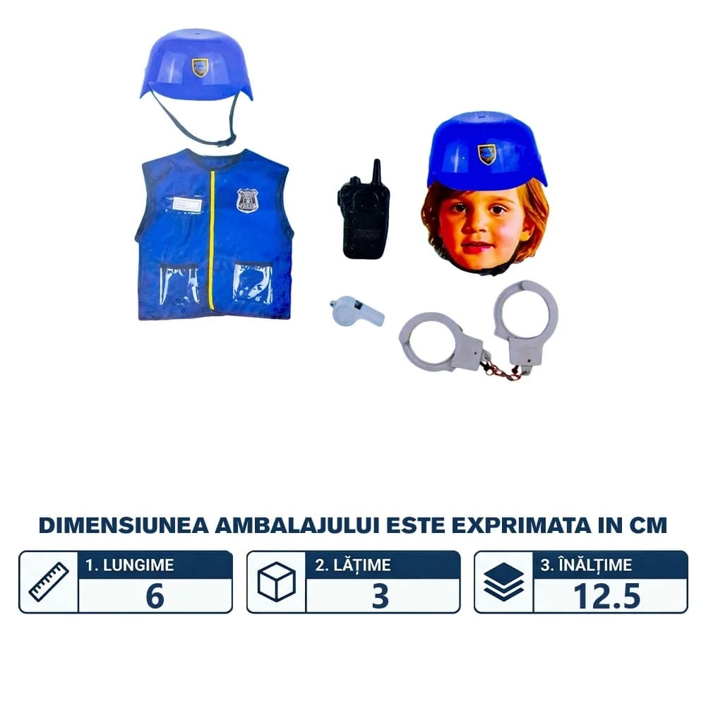 Costum Politist, cu accesorii — miniatură