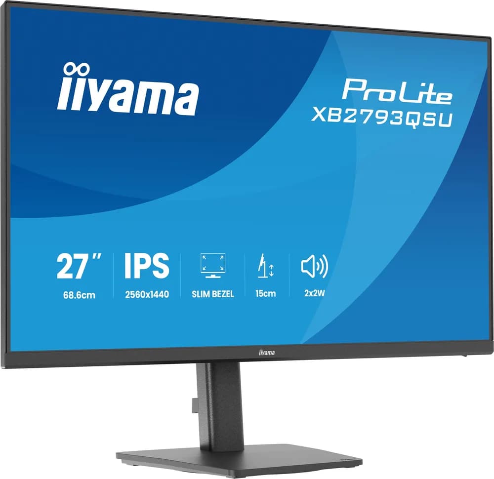 IIYAMA Monitor LED XB2793QSU-B1 27" 2560 x 1440 75Hz IPS 350cd 1ms HDMI DP USB HUB height, swivel, tilt, pivot Pro "XB2793QSU-B1" — miniatură