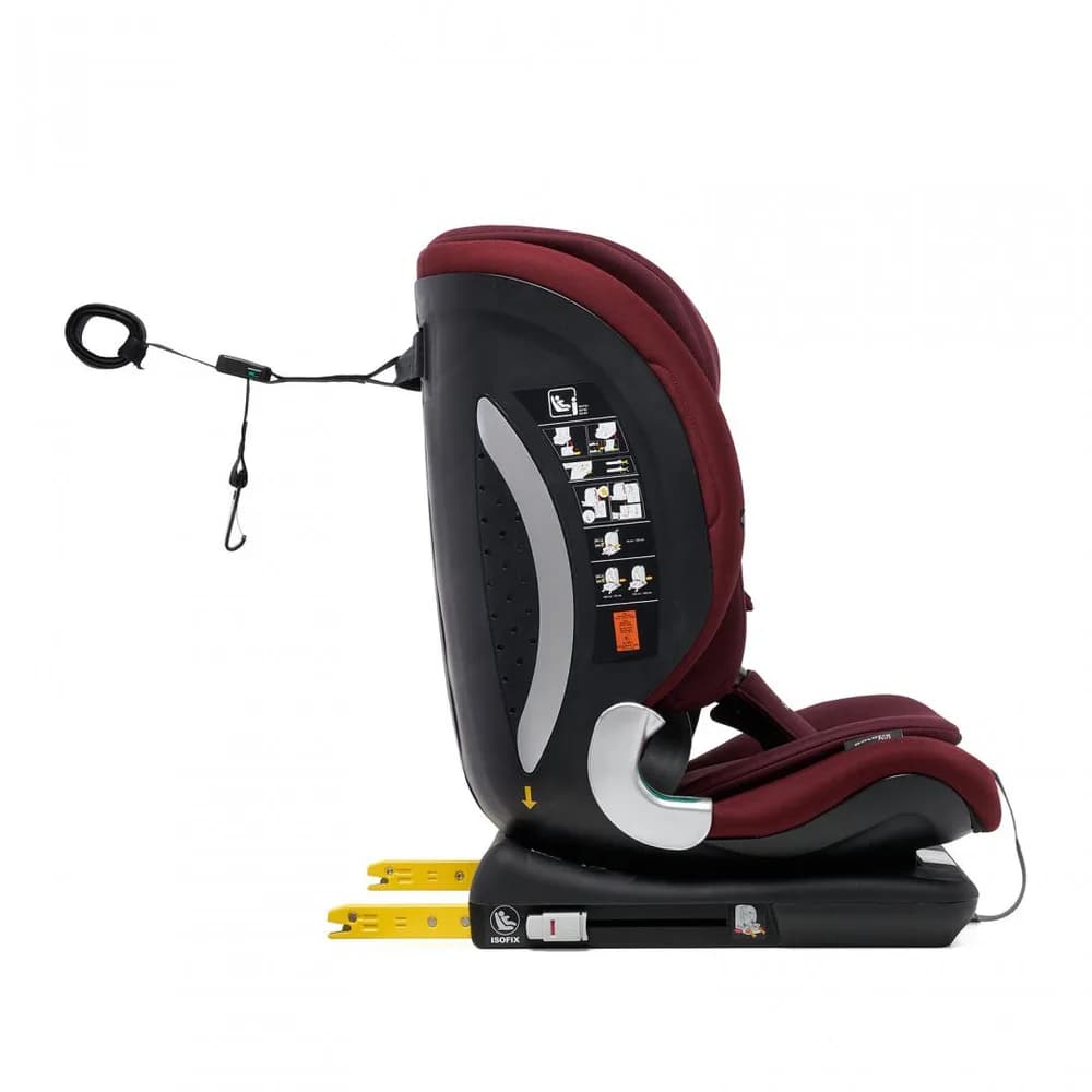 Scaun auto I-size U-Grow Goldfix Plus, isofix, 76-150 cm (9-36 kg), boxa bluetooth, rosu — miniatură