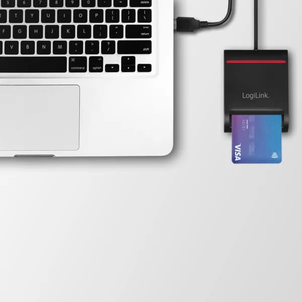 CITITOR DE CARDURI LOGILINK, pentru smart ID, USB 2.0, 0.9m, negru, "CR0047" — miniatură