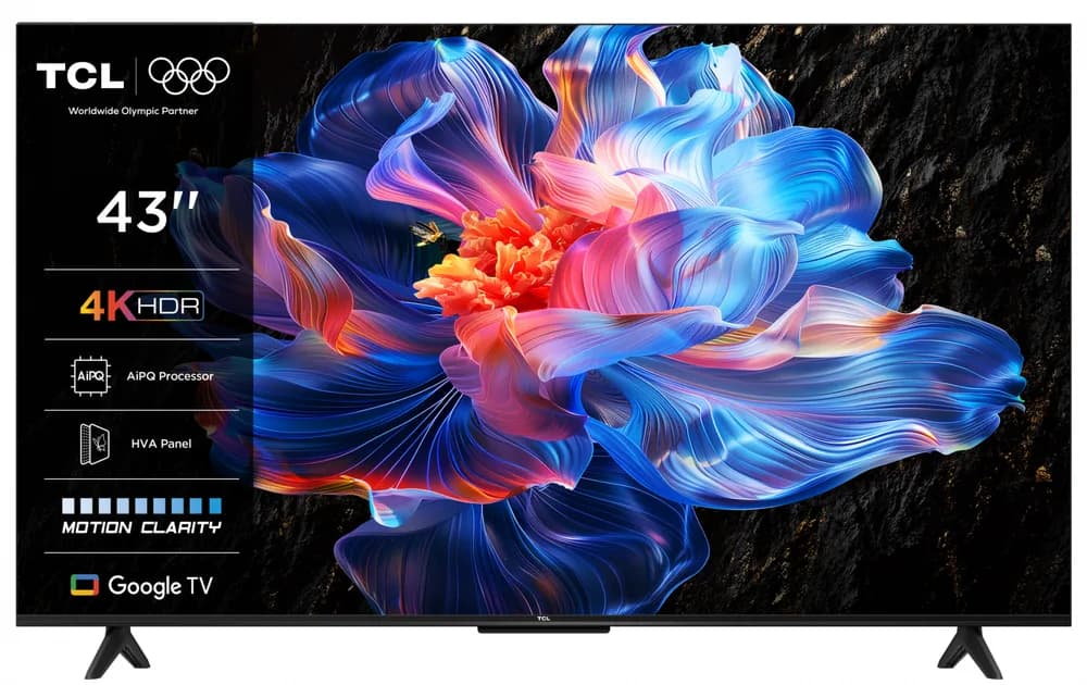Televizor LED TCL 43P61K, 109 cm, 4K, Smart Google TV