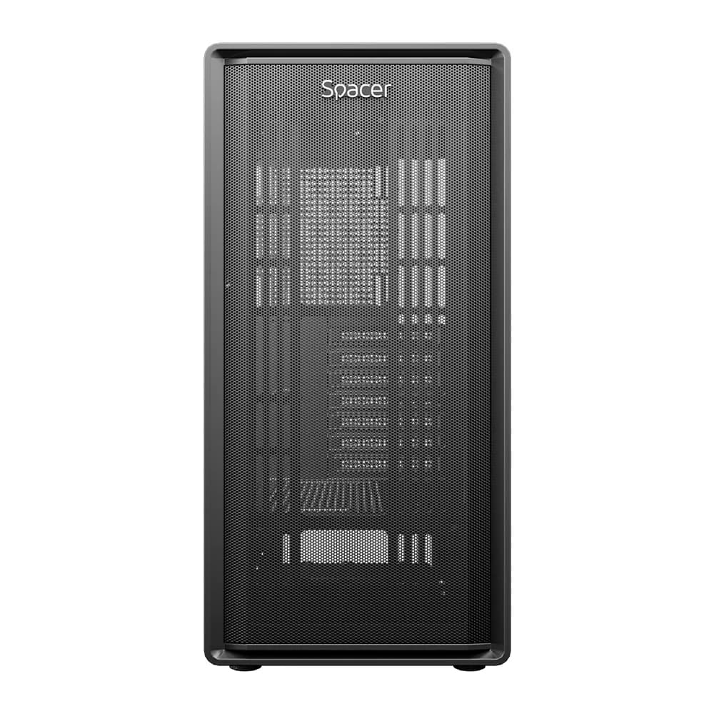 CARCASA SPACER - gaming, Middle Tower, ATX, "DRAGON", fara sursa, sticla securizata, USB 3.0 x 1, USB 2.0 x 1, HD-Audio, Jack 3.5mm x 1, PSU shroud, black "SPCS-GC-DRAGON" — miniatură