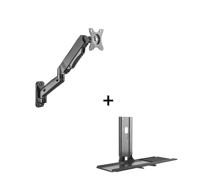 Pachet suport Monitor de perete Blackmount LDA31-112 cu Polita VESA pentru tastatura si mouse Blackmount KBT-01A