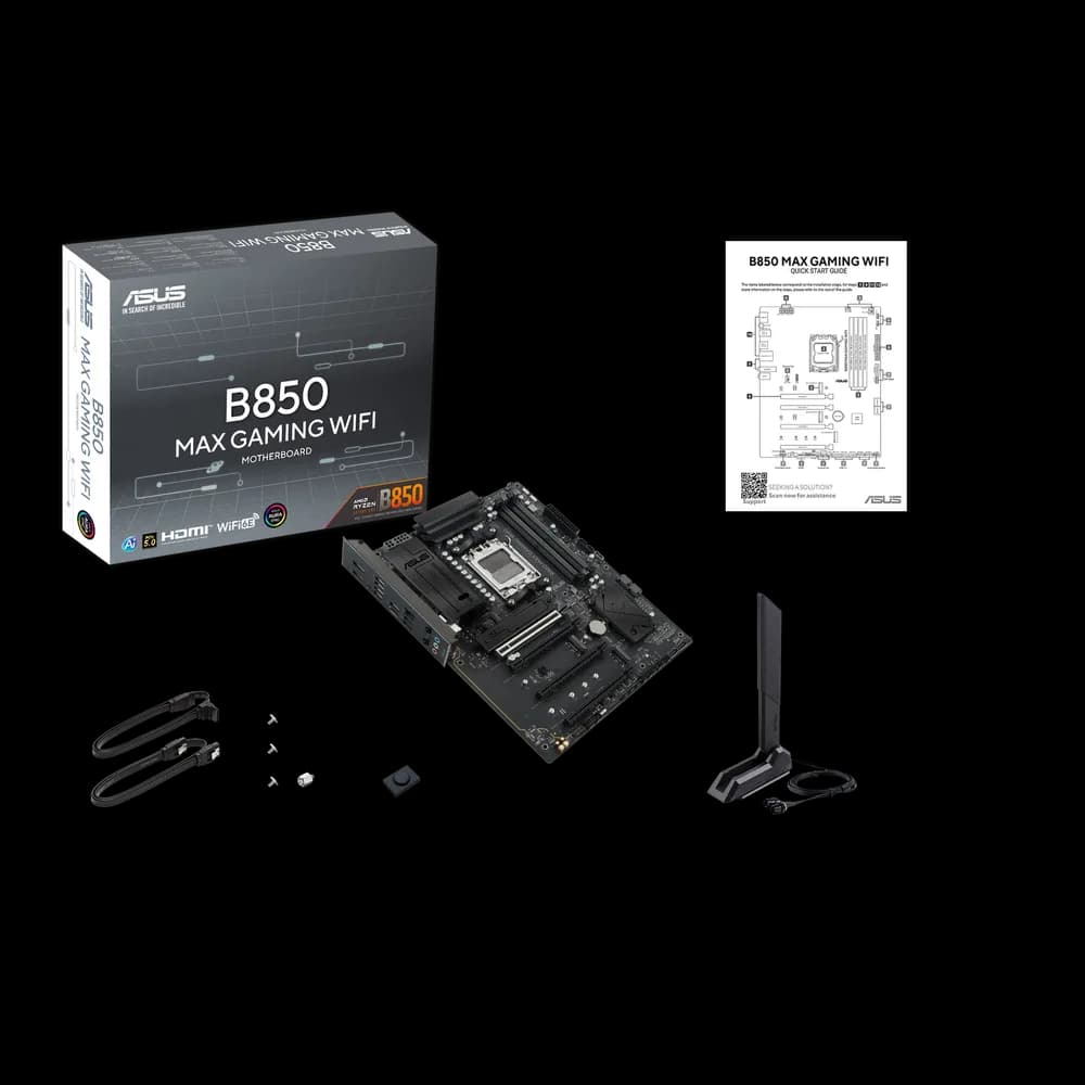 Placa de baza Asus B850 MAX GAMING WIFI, AM5, DDR5, Negru "B850 MAX GAMING WIFI" — miniatură