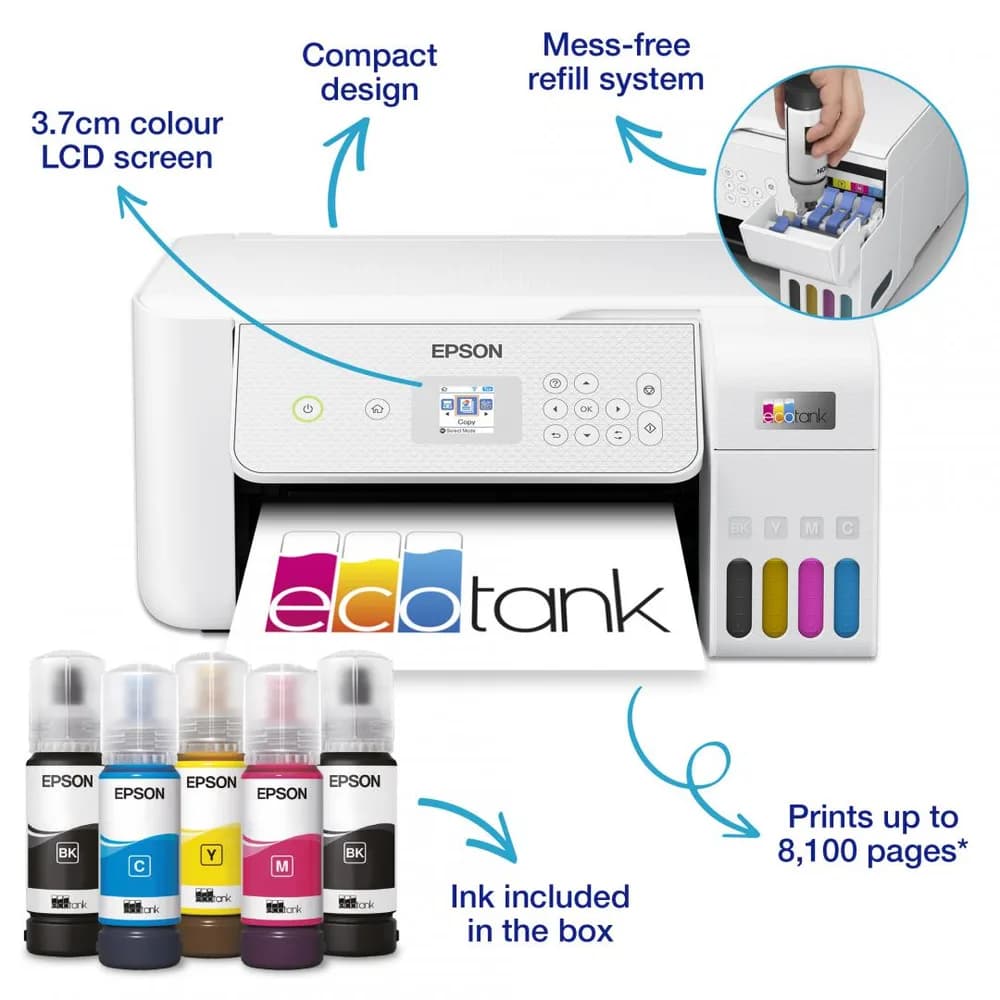 Multifunctional Inkjet CISS Color Epson L3286, A4, Functii: Impr.|Scan.|Cop., Viteza de Printare Monocrom: 33ppm, Viteza de printare color: 15ppm, Conectivitate:USB|WiFi, Duplex:Nu, ADF:Nu, (incl.TV 11lei) "C11CJ66427"(RAPO) — miniatură