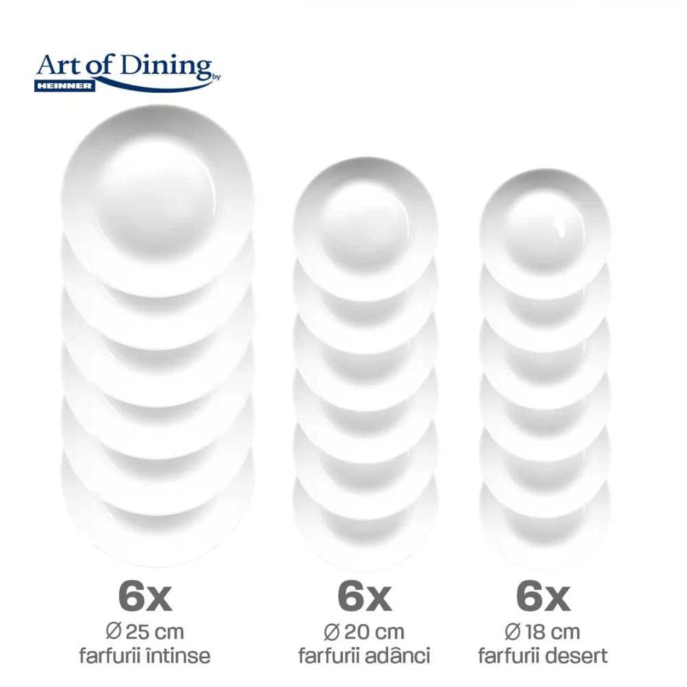 SERVICIU MASA DIN OPAL ALB 18 PIESE, ELYA, ART OF DINING — miniatură
