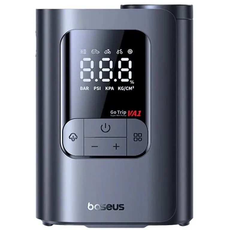 COMPRESOR AUTO Baseus GoTrip VA1 Super Mini, acumulator integrat de 5000mAh, USB Type-C x 1, LED, presiune maxima 2.5 bar, negru "C0119501" - 6932172695910