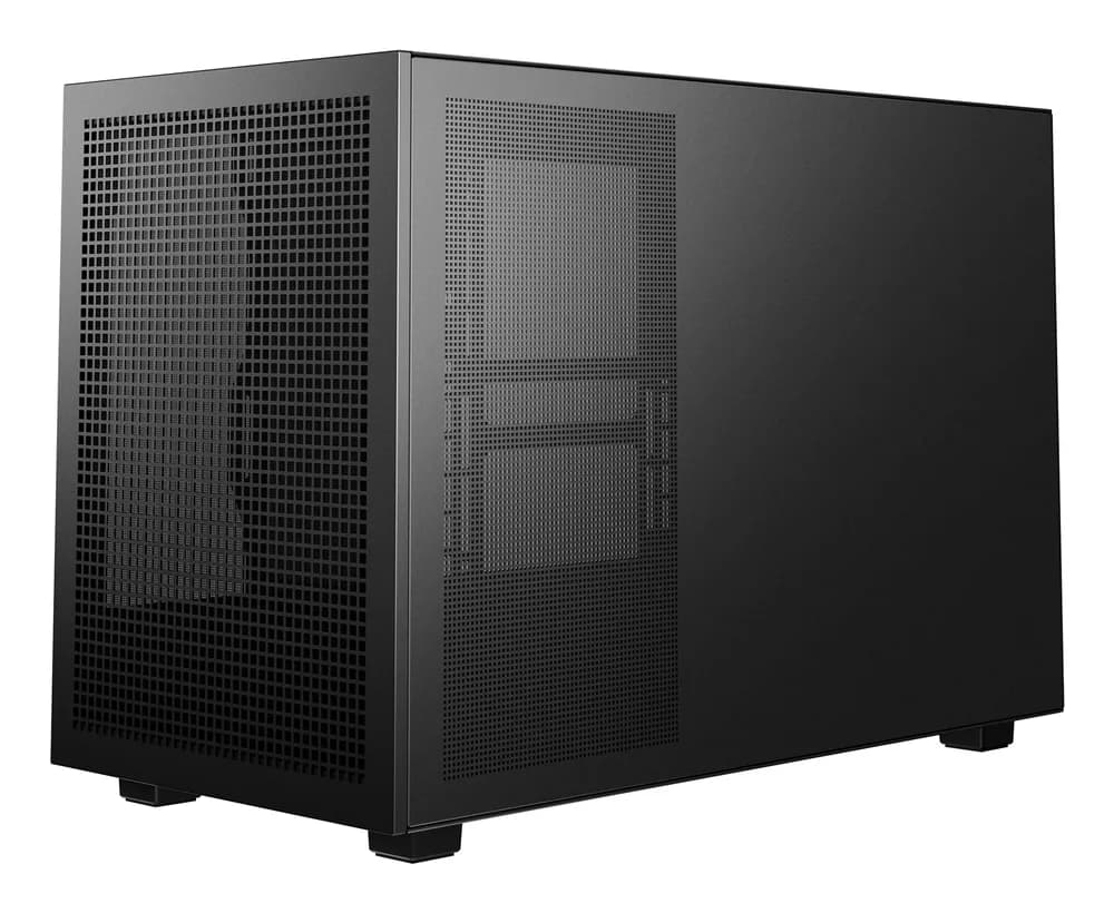 CARCASA DeepCool "CH260 WOOD", mini tower, gaming, fara sursa, suporta 6xfan, PSU shroud, USB Type-C x 1, USB 3.1 gen1 x 2, audio+mic, 4 sloturi expansiune, negru, "R-CH260-BKNWM0-G-1" — miniatură