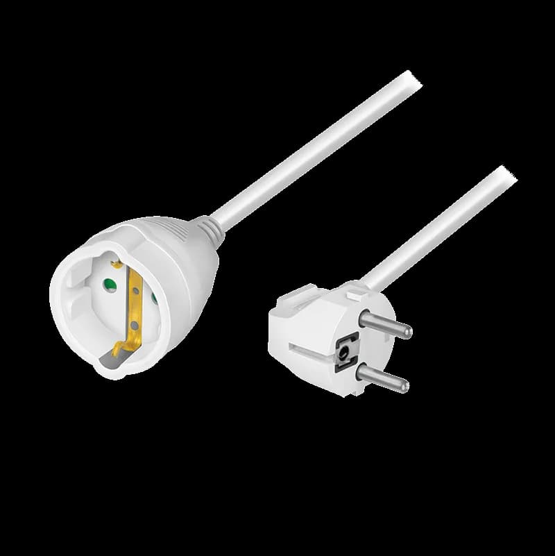 CABLU alimentare LOGILINK prelungitor, 2m, intrare Schuko (T) plug, iesire Schuko (M) plug 90 grade, 16A, 3500W, 3x1.5mm2, white, "LPS105"