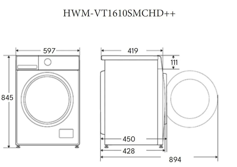 Masina de spalat rufe HEINNER HWM-VT1610SMCHD++, 6 kg, 1000 rpm, Clasa: D, Alb — miniatură